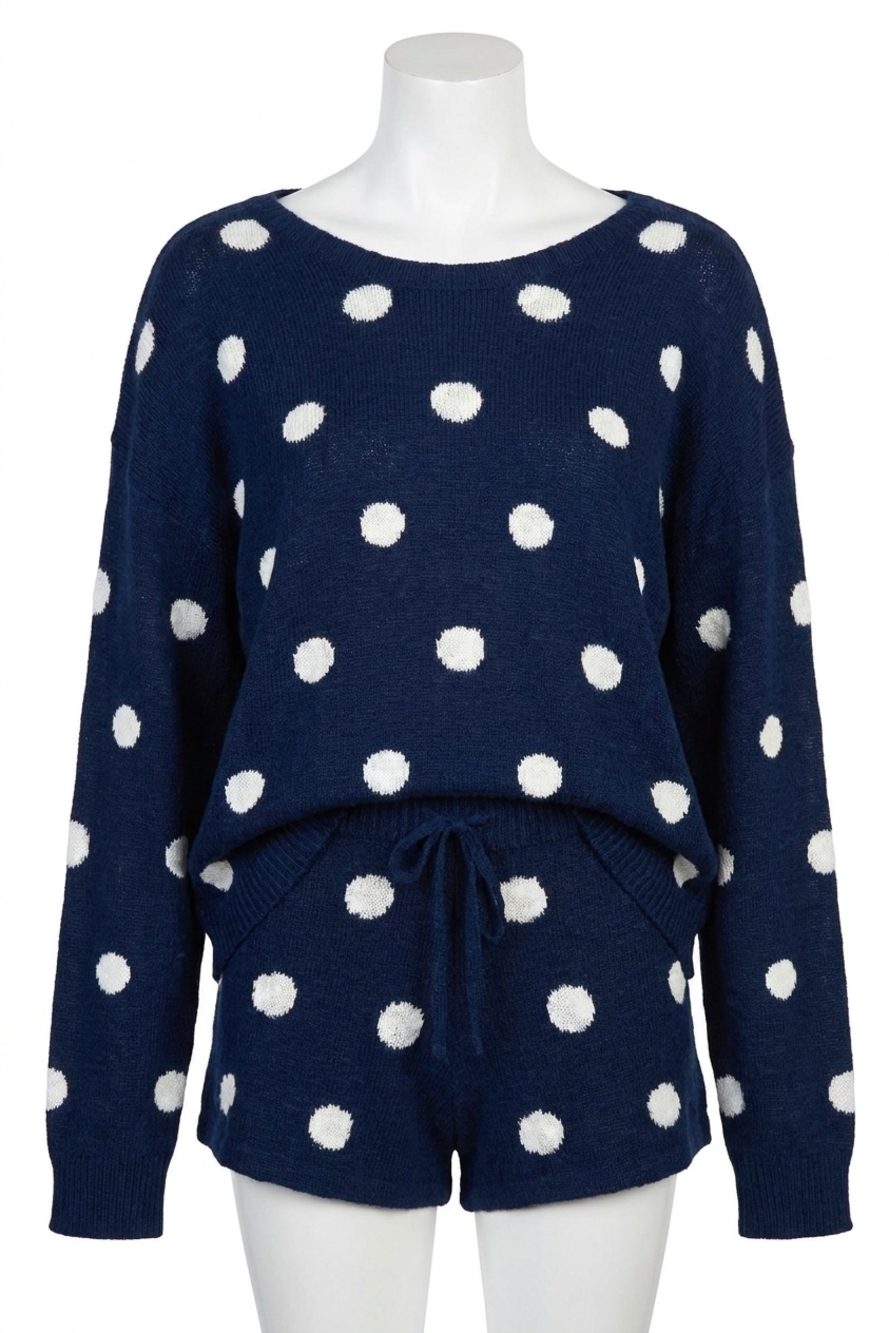 NEW BEACH RIOT sandy short in navy polka dot